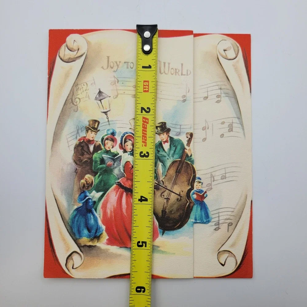 Vintage Christmas Card Joy‎ To The World Carols Made In USA